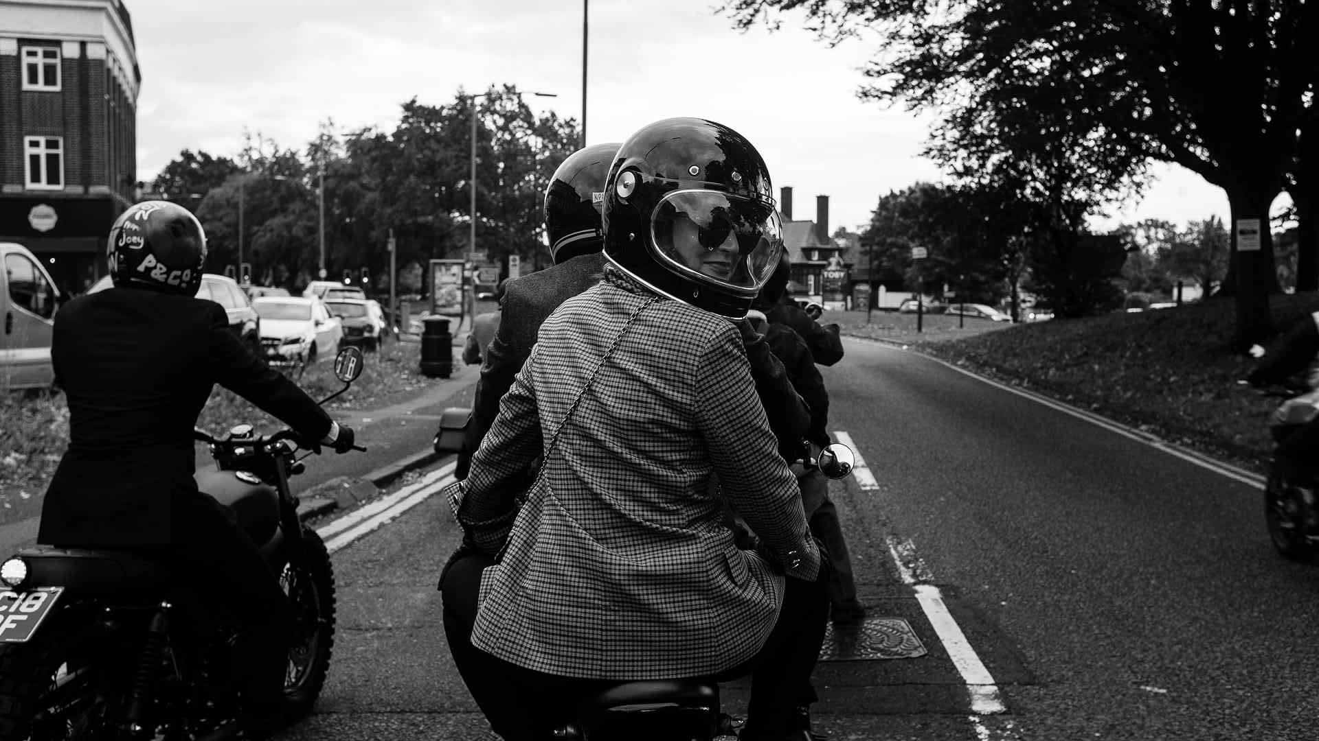 Riders happily enjoying the experience of their Distinguished Gentlemen's Ride